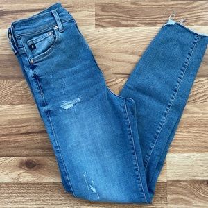 H&M Distressed High Waist Shaping Denim Jeans 26